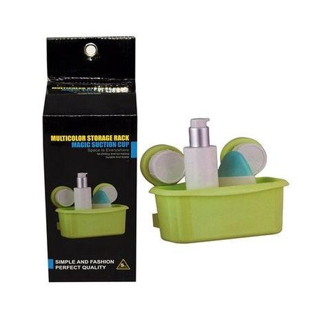 Multicolor storage rack magic suction cup - green