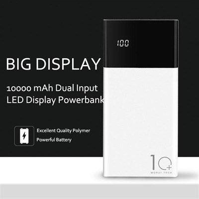 Morui ml10 power bank 10000mah with led smart screen display