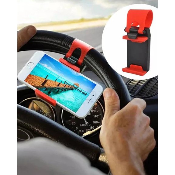 Pack of 2 car steering wheel mobile holder multicolor