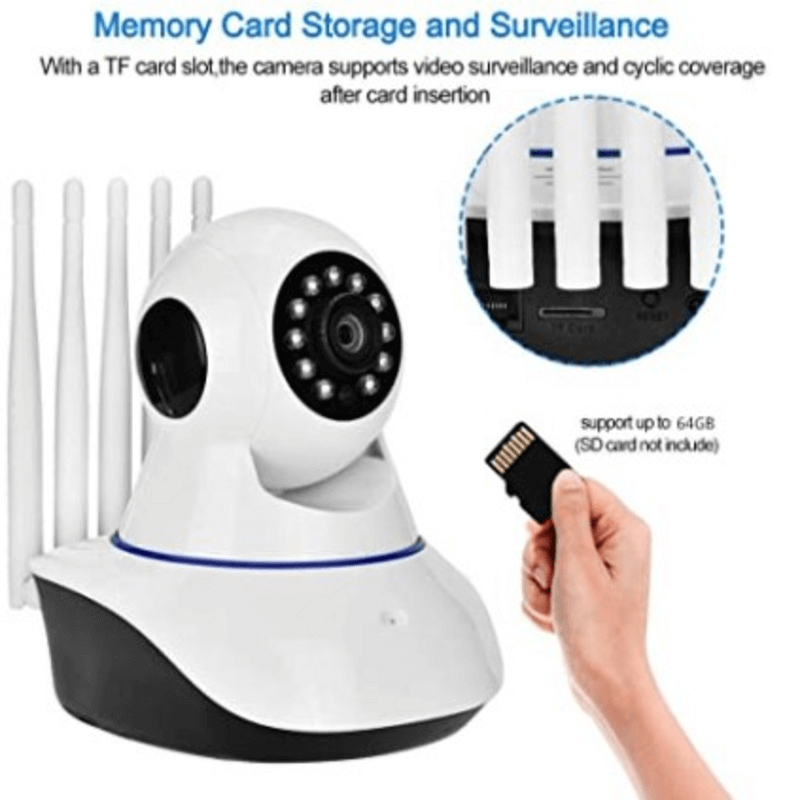 Night vision smart cctv wireless camera 5 antenna 2mp 1080p full hd