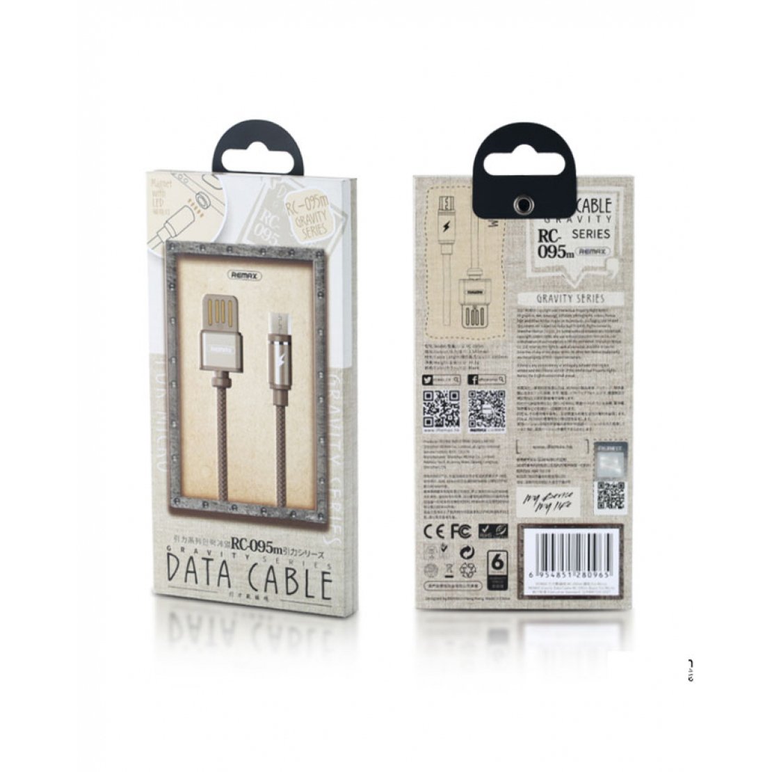 Remax gravity series micro usb data cable for android rc-095