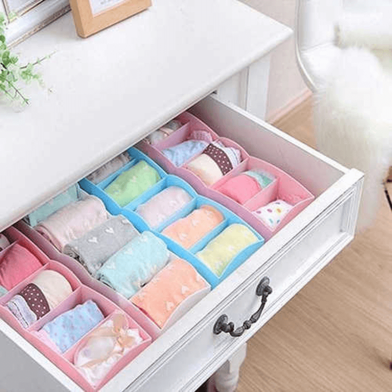 5 compartment underwear storage drawer organizer
