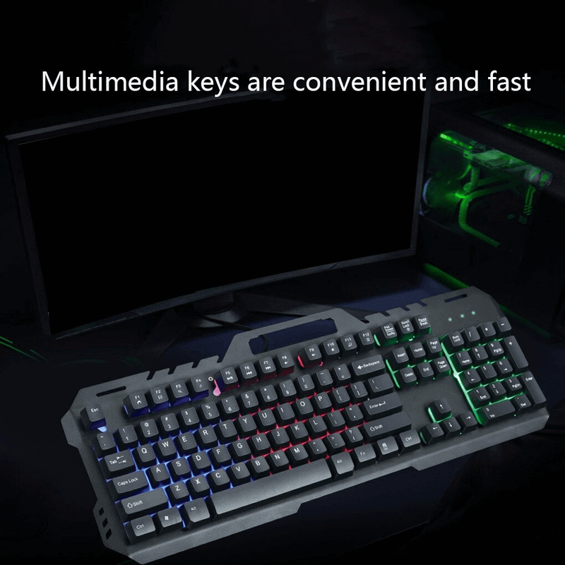 Gt-5 metal back light gaming keyboard rainbow backlight suspended key press