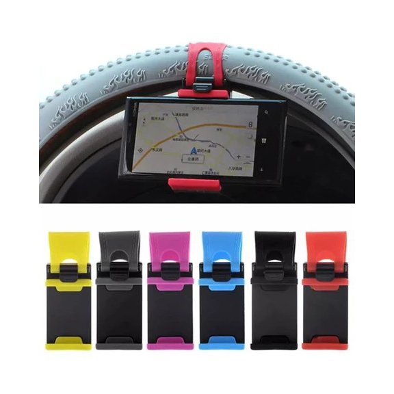 Pack of 2 car steering wheel mobile holder multicolor