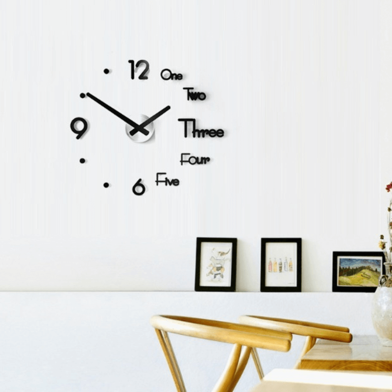 3d acrylic wall clock home decoration number and alphabetic