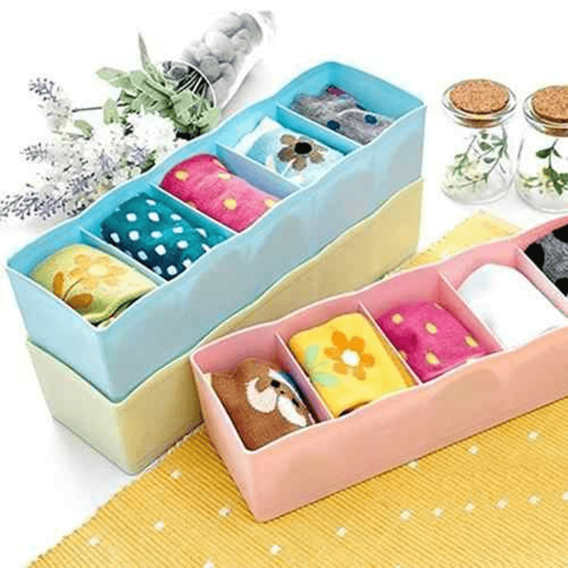 5 compartment underwear storage drawer organizer