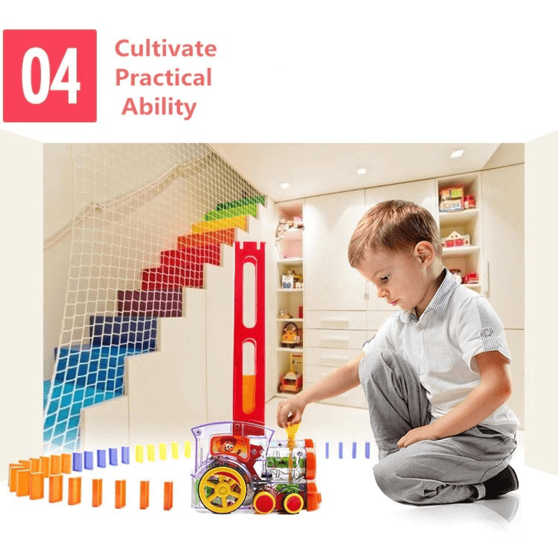 Kids domino train car set