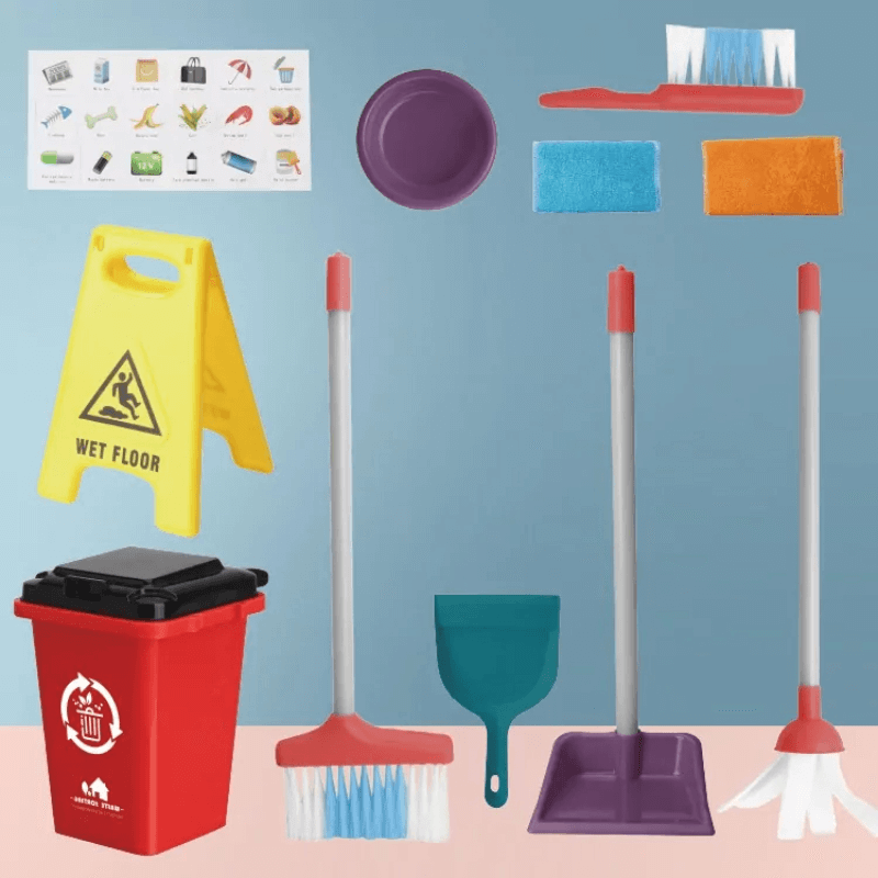 Funny little dustman learning and cleaning toy