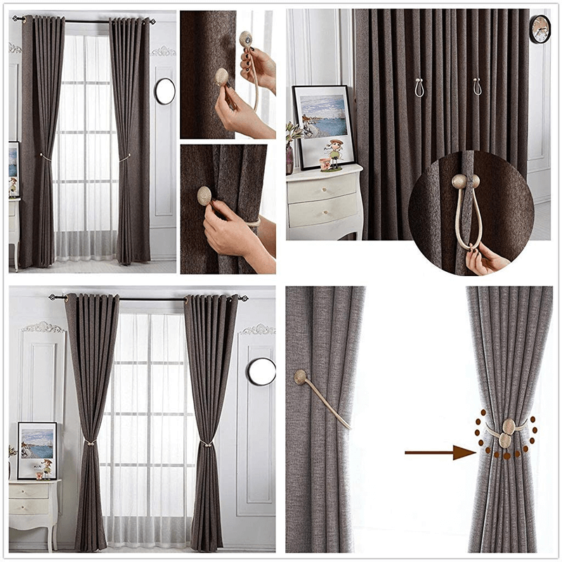 Magnetic curtain tiebacks