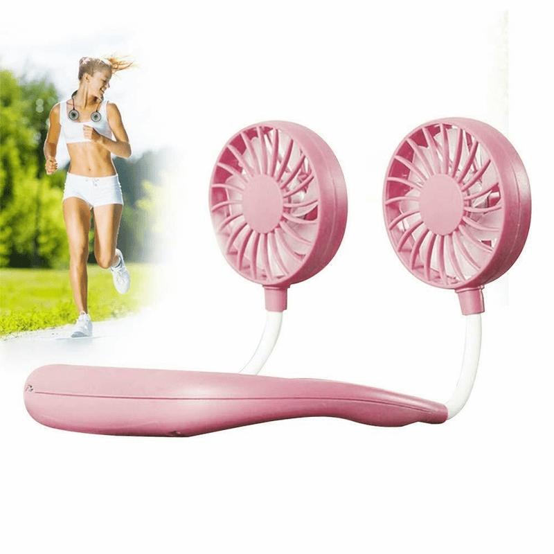 Mini portable led light usb rechargeable fan neck