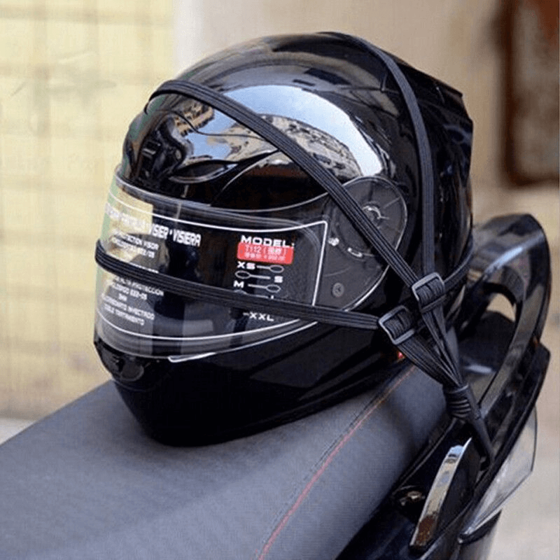 Retractable elastic straps with hooks for luggage and helmet--pack of two