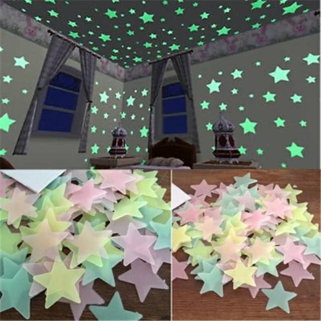100pcs/stars luminous fluorescent 3d wall stickers - Prozone