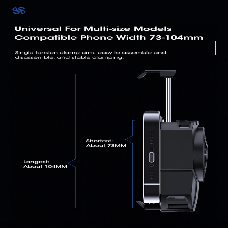 Portable dla3 mobile phone radiator cooling fan with digital display