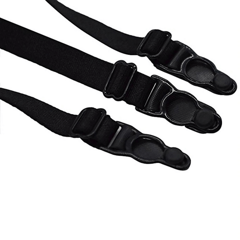 Men shirt stays belt with non-slip locking clips