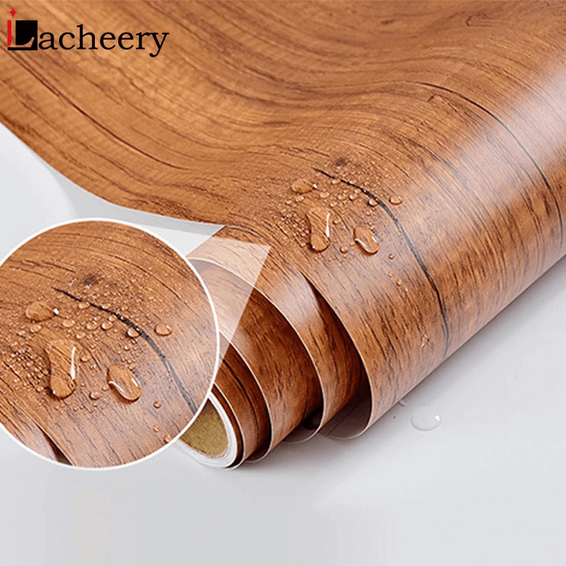 Waterproof deep wood vinyl wallpaper roll
