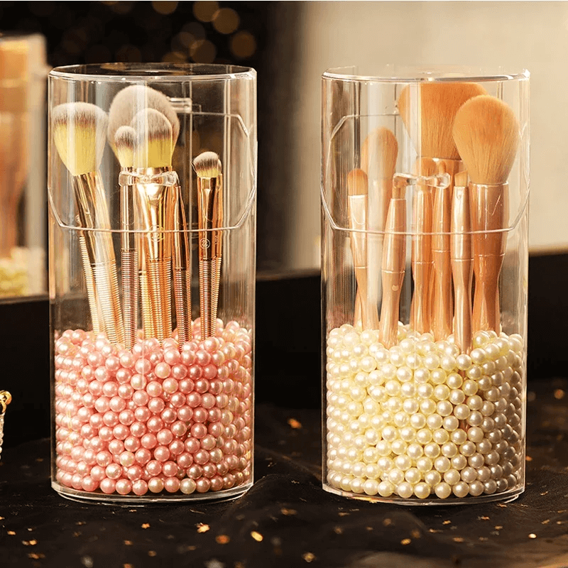 Acrylic pearl brush holder