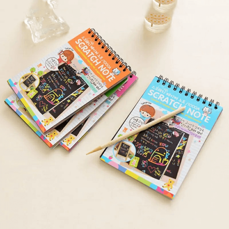 3 pcs of graffiti scratch note black cardboard notebook