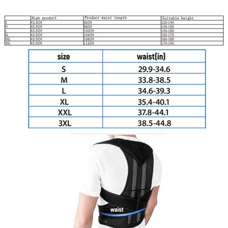 Posture corrector back brace adjustable straightener