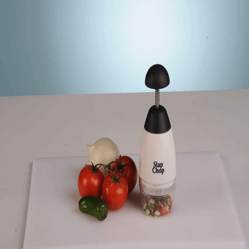 Slap chop slicer with stainless steel blades