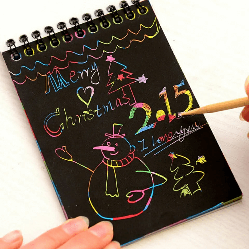 3 pcs of graffiti scratch note black cardboard notebook