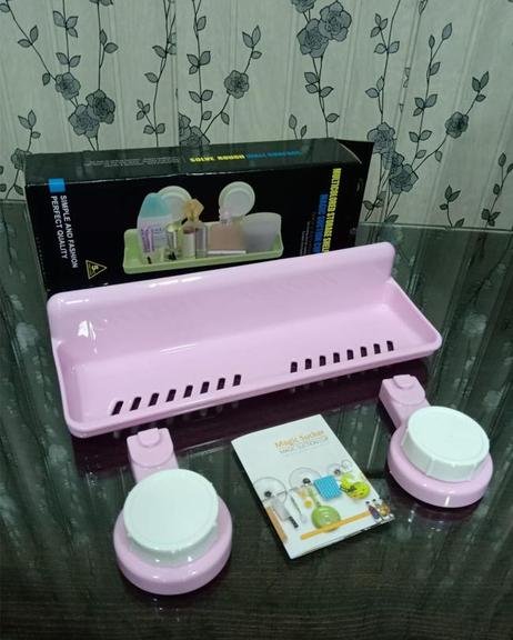 Multi colored storage shelf magic suction cup