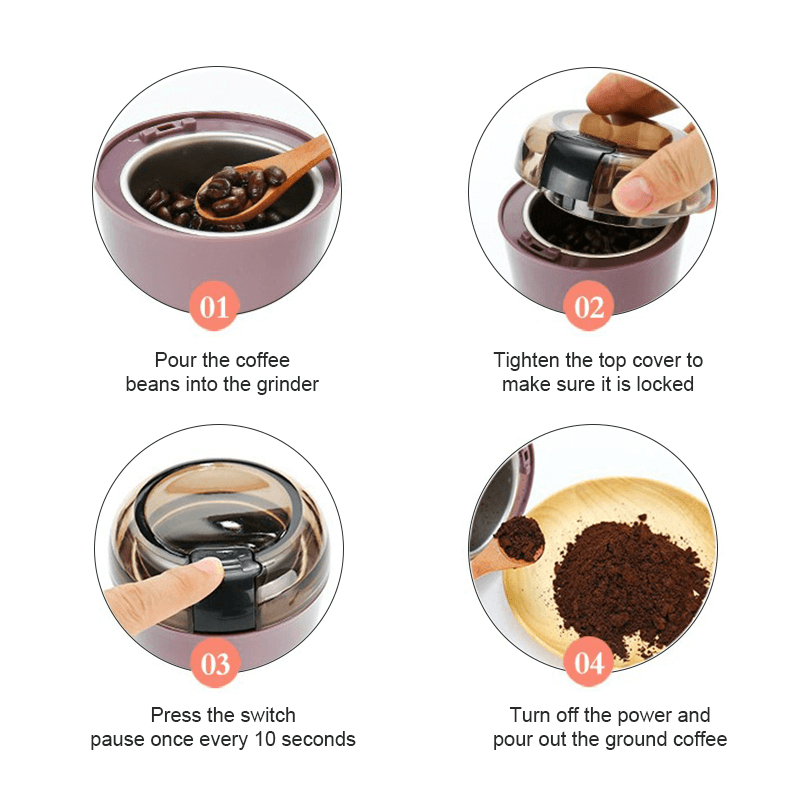 Powerful mini electric coffee grinder
