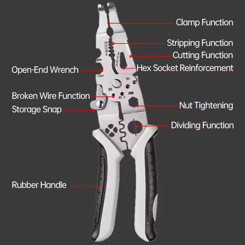 Wire stripper tool 9 in 1multi-function wire cutter - Prozone