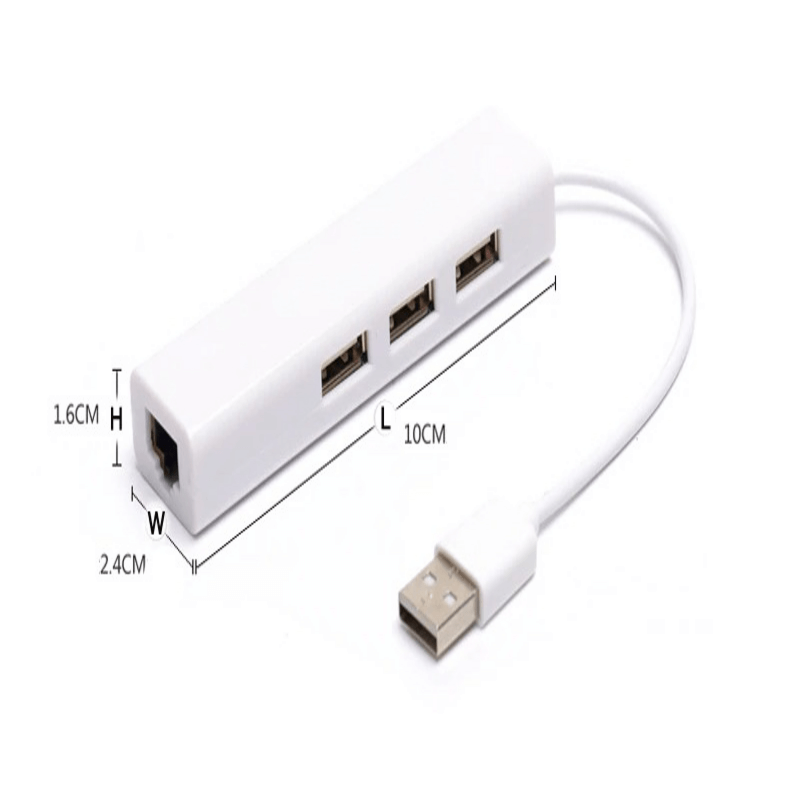 Usb ethernet 3 port usb hub lan network card to ethernet adapter