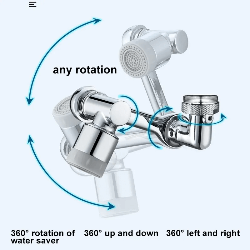 Universal rotating 1080° degrees water faucet tap plastic extender 2 modes