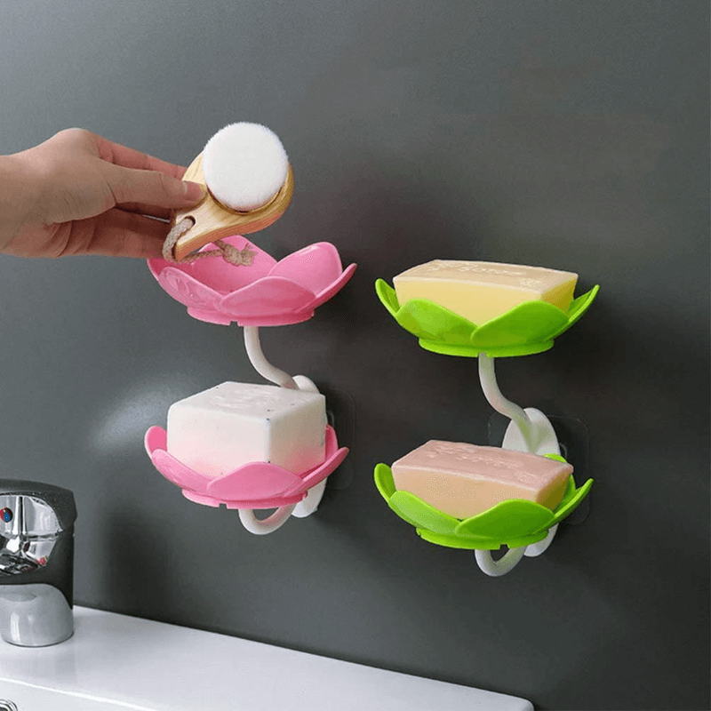 2 pcs double flower soap tray