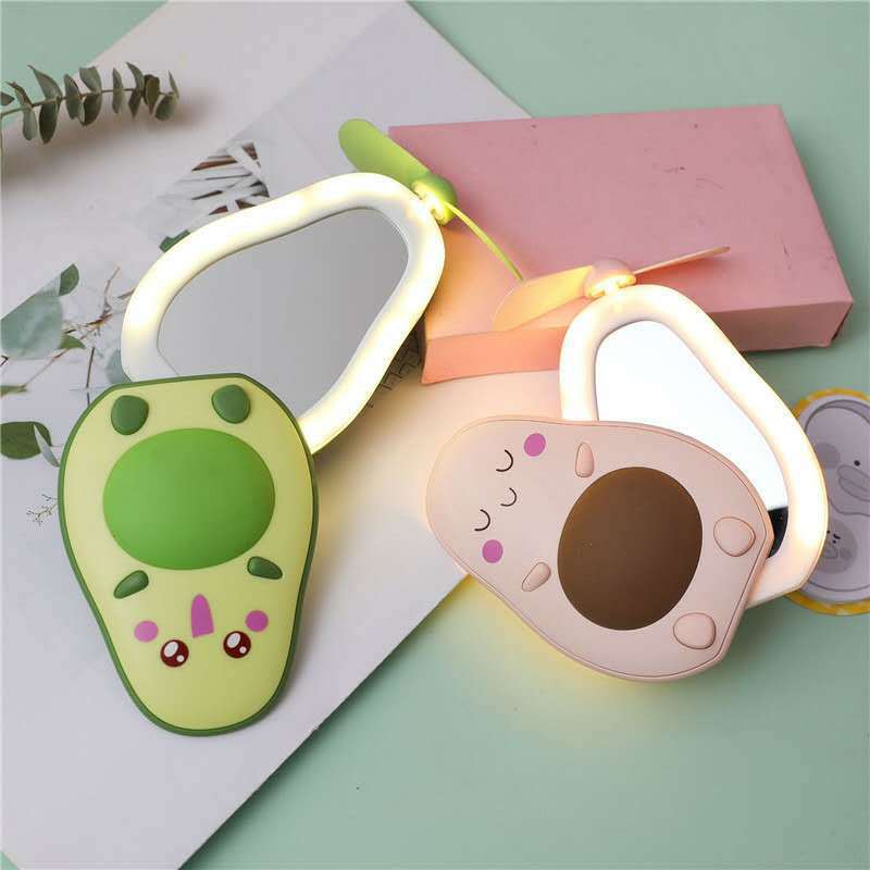 Avocado shape handheld mini air cooler fan with fill light mirror - Prozone