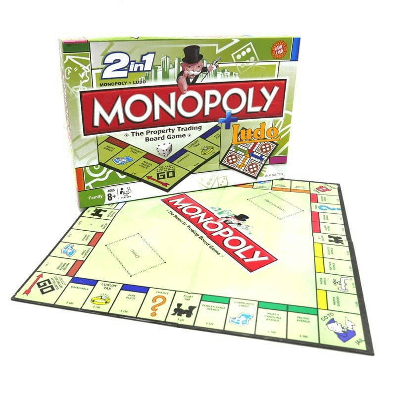 2 in 1 monopoly property trading + ludo board game