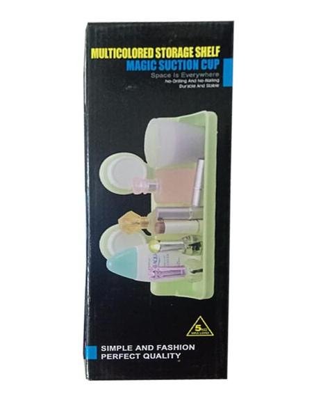 Multi colored storage shelf magic suction cup