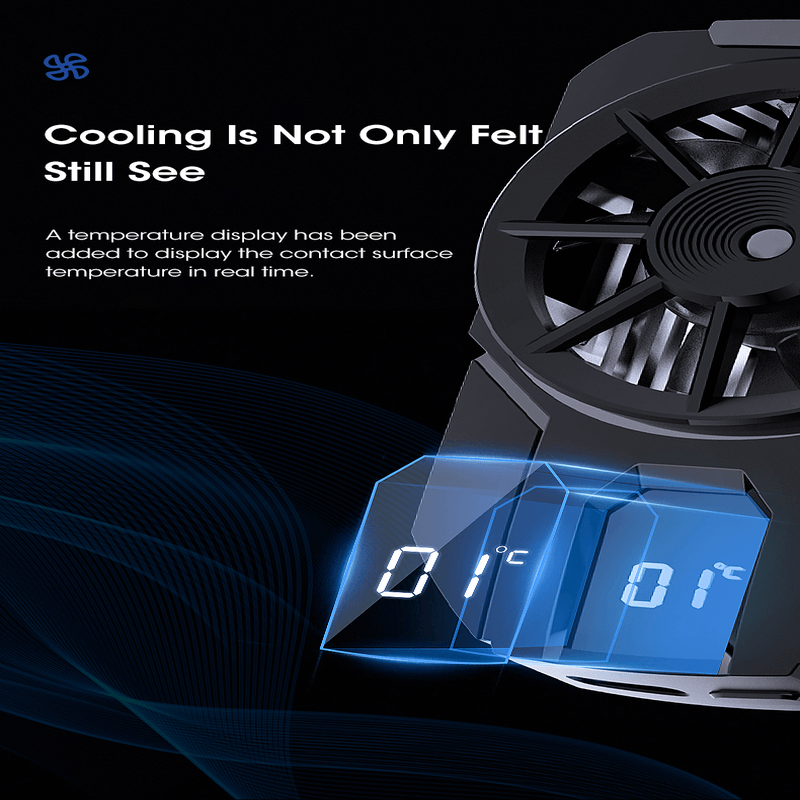 Portable dla3 mobile phone radiator cooling fan with digital display