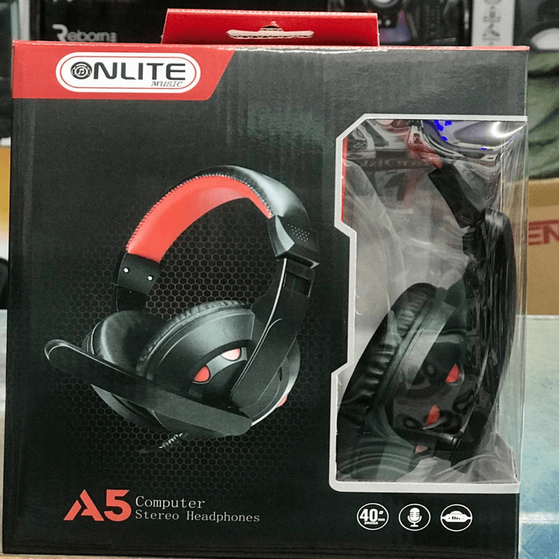 A5 computer stereo headphones dual pin wired headset with stick mic