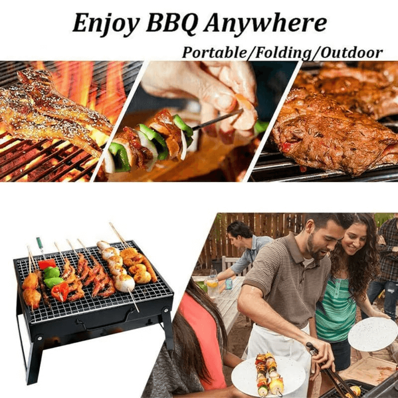 Portable folding barbecue grill