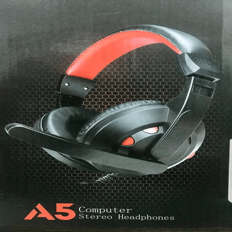 A5 computer stereo headphones dual pin wired headset with stick mic