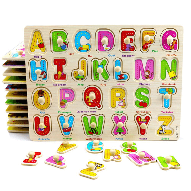 Montessori wooden alphabets puzzle
