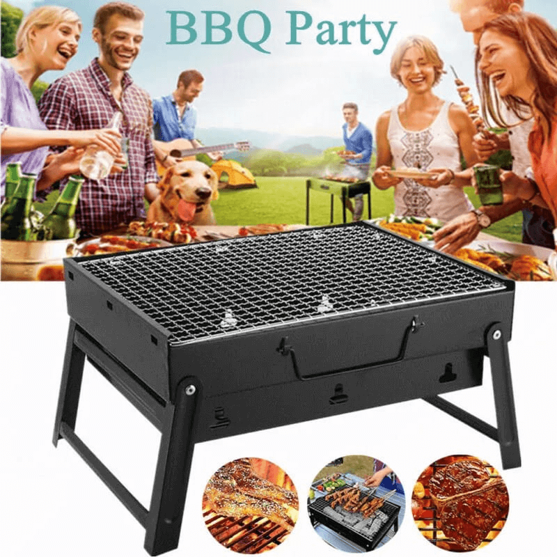 Portable folding barbecue grill
