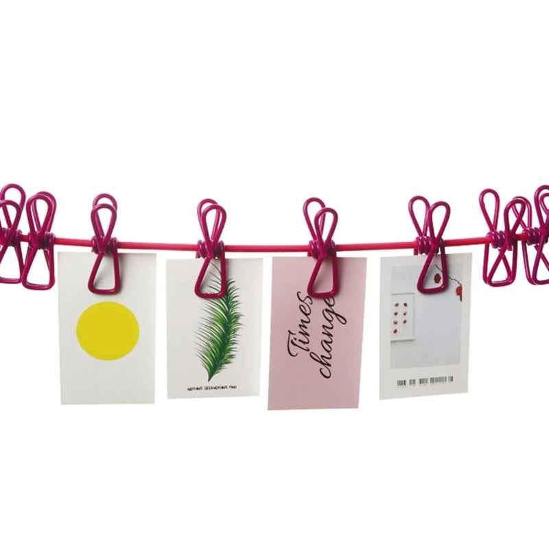 Portable Elastic Rope Washing Line With 12 Clips - Prozone