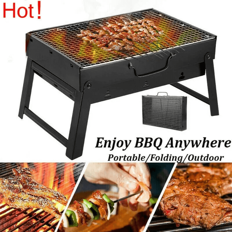 Portable folding barbecue grill