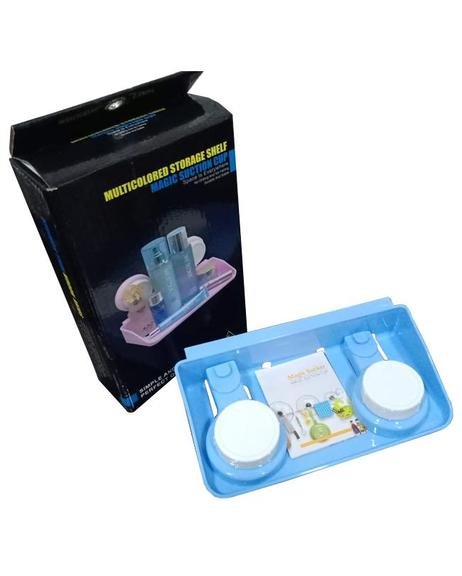Multi colored storage shelf with magic suction cup