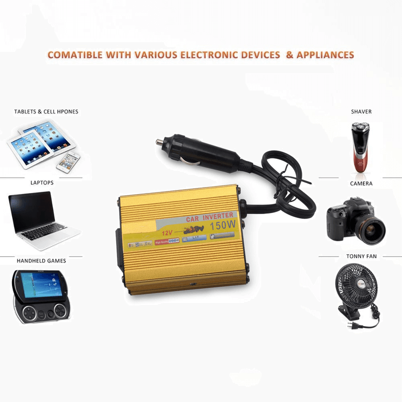 150w mini portable dc 12v to 220v ac inverter