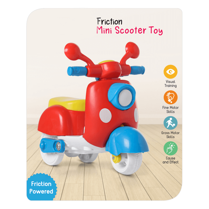 2 mini colorful friction powered scooter toy for kids