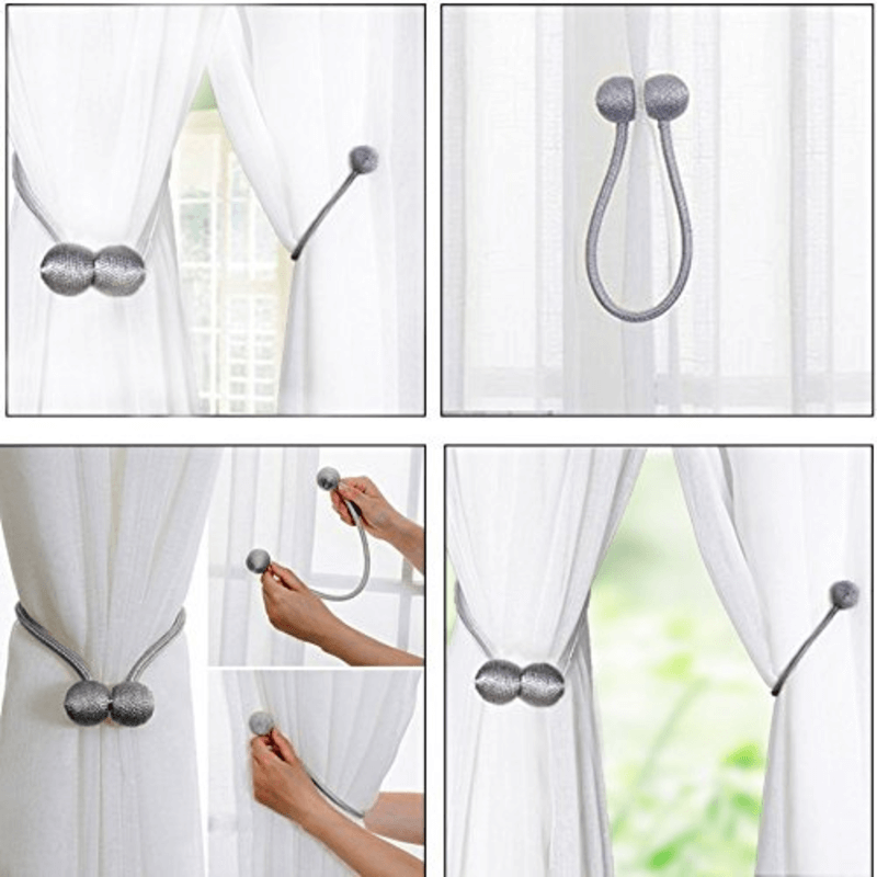 Magnetic curtain tiebacks