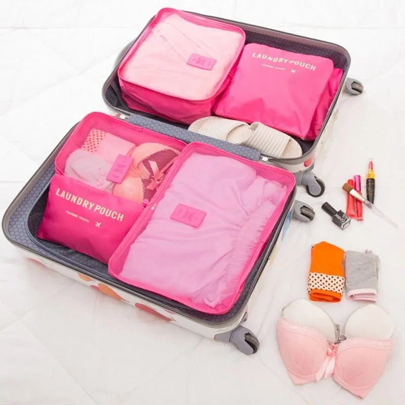 Printed travel 6pcs pouch organizer - Prozone