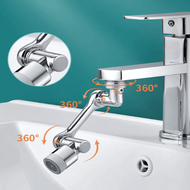 Universal rotating 1080° degrees water faucet tap plastic extender 2 modes