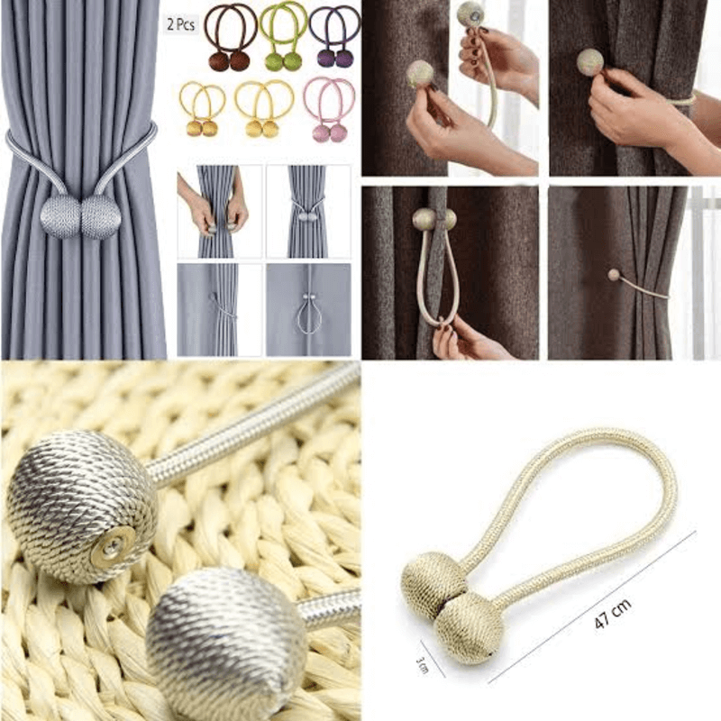 Magnetic curtain tiebacks
