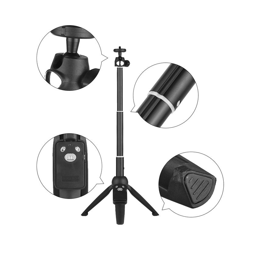 Yunteng tripod selfie stick with phone holder + controller