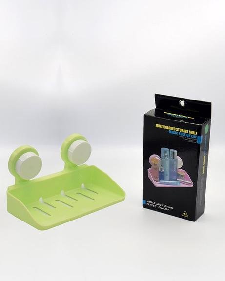 Multi colored storage shelf with magic suction cup